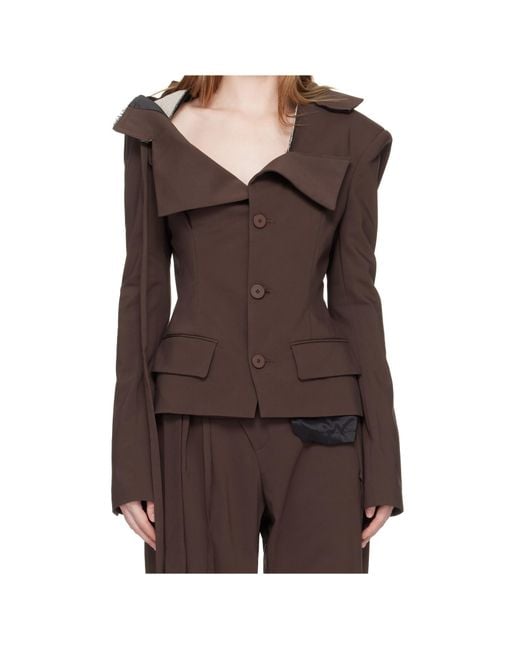 OTTOLINGER Brown Off-Shoulder Blazer