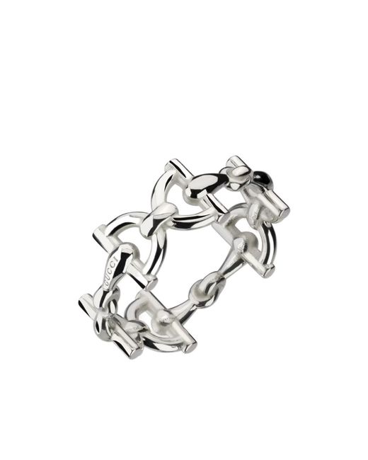 Gucci White Staffa Ring for men