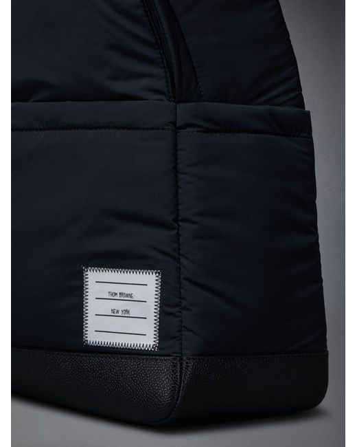 Thom Browne Blue Logo Detailed Zipped Backpack for men