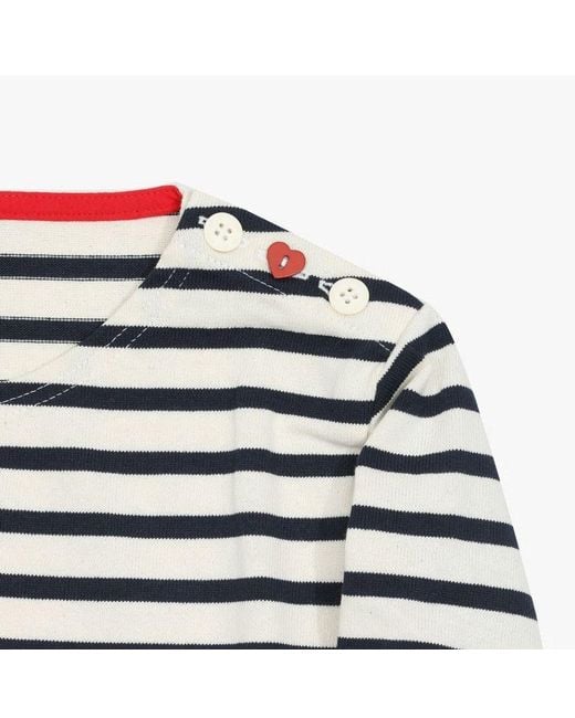 Saint James White Striped T-Shirt