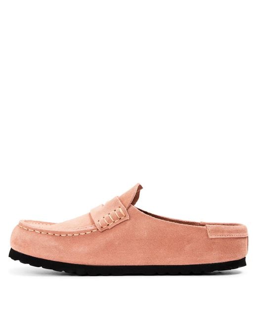 Birkenstock Pink Mules With Stitching Details