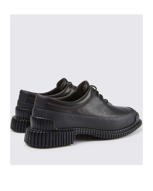 Camper Black Pix Round Toe Lace-Up Shoes