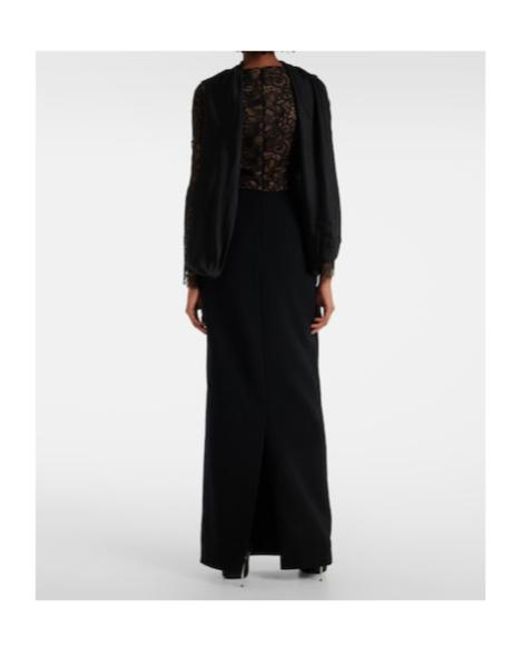 Safiyaa Black Serryna Lace Gown