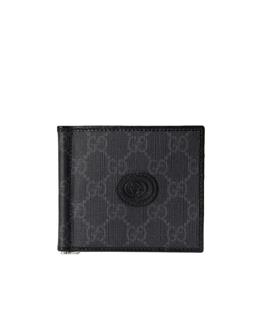 Gucci Black Monogrammed Bi-Fold Wallet for men
