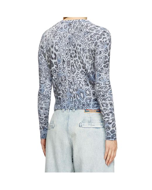 DIESEL Blue M-Alima-Leo V-Neck Cardigan