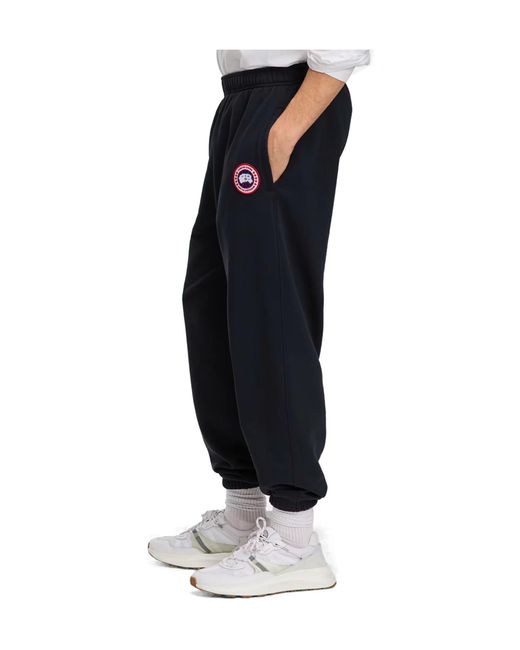 Canada Goose Blue Rove Logo Patch Joggers for men
