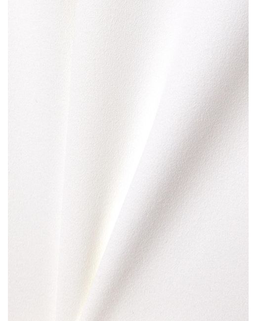 Solace London White Jodi Strapless Crepe And Satin-Twill Gown