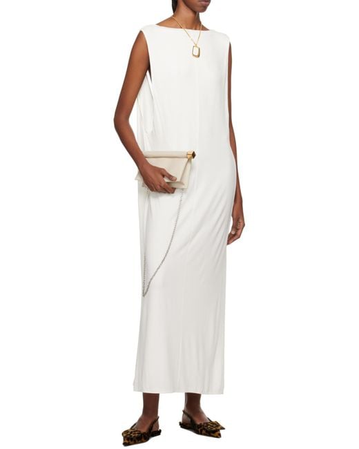 Jacquemus White Le Robe Capa High Neck Maxi Dress