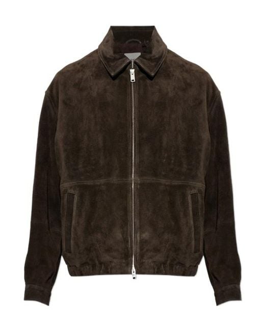 Arma Brown Long-Sleeve Leather Jacket for men