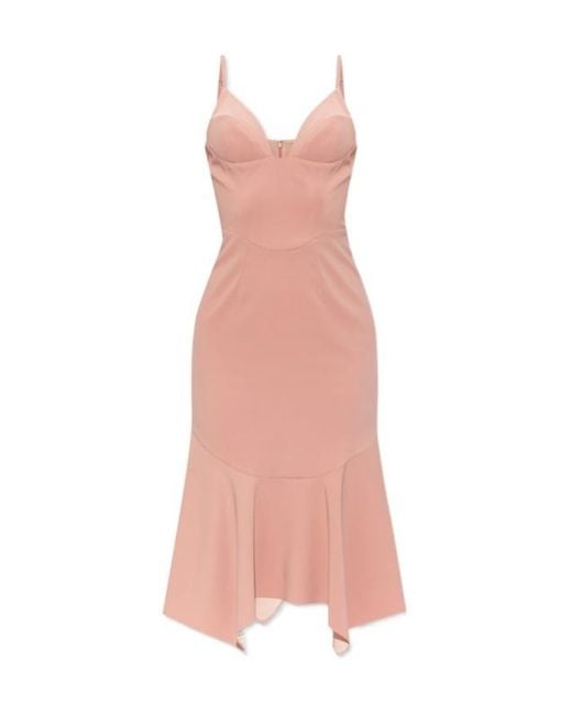 DSquared² Pink Corset Style Midi Strappy Dress