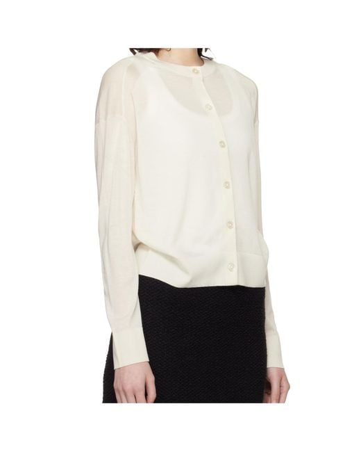 Loulou de Saison White Long-Sleeved Cardigan