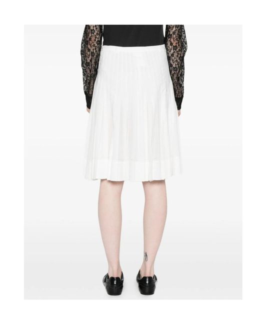 Low Classic White Pleated Midi Skirt