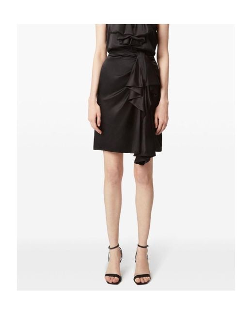 Nina Ricci Black Asymmetric Bow-Detail Skirt