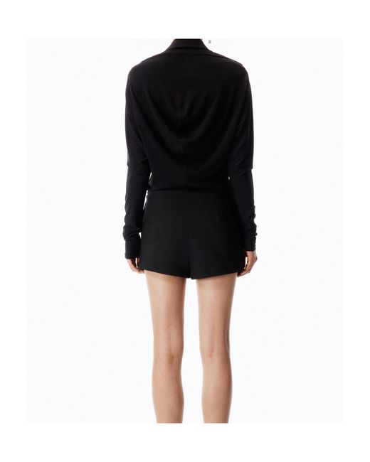 Alexander Wang Black Cowl Placket Top
