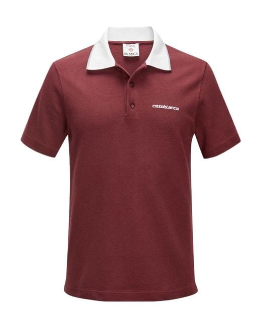 Casablanca Logo Embroidered Polo Shirt for men