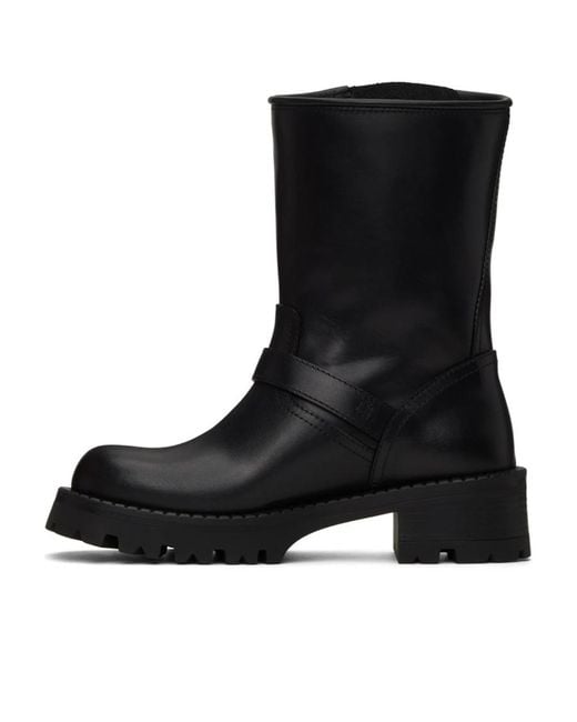 Versace Black Medusa-Embossed Leather Boots