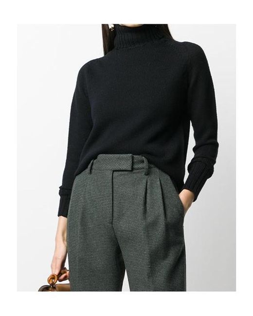Drumohr Black Long-Sleeve High-Neck Sweater