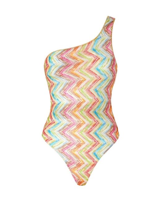 Missoni White One-Shoulder Swimsuit