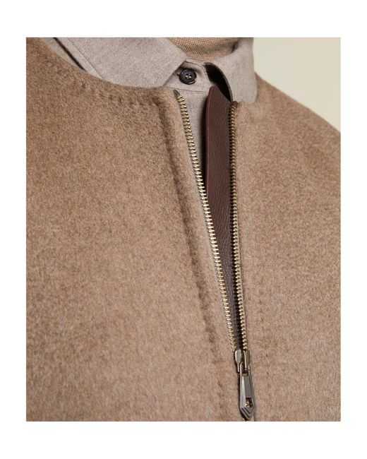 Max Mara Natural Atelier Amour Zip-Up Crewneck Coat