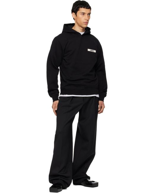 Jacquemus Blue Logo-Appliqué Jersey Hoodie for men
