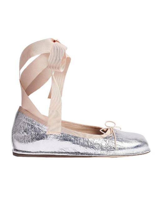 Simone Rocha White Ribbon Bow Ballet Shoes
