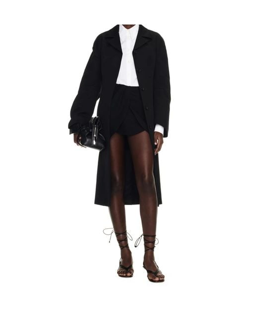 Off-White c/o Virgil Abloh Black Round Techno Gab Straight Hem Coat