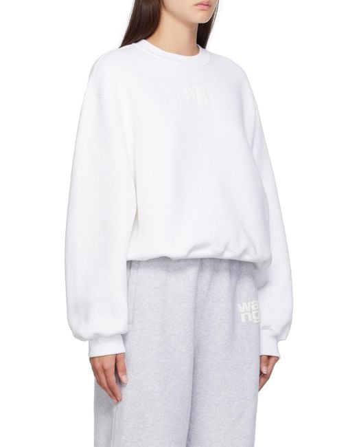 Alexander Wang White T By Logo Printed Crewneck Sweatshirt