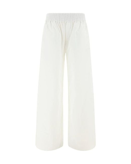 DSquared² White Logo Patch Wide Leg Trousers