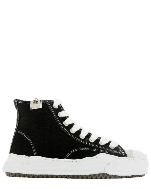 Maison Mihara Yasuhiro Black Logo Detailed Lace-Up Sneakers for men