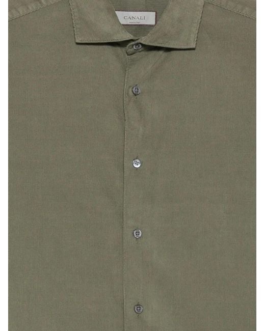 Canali Green Long-Sleeved Shirt for men