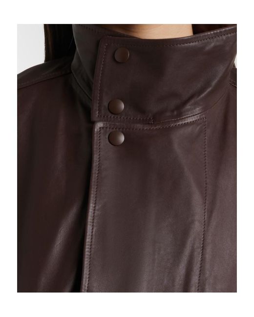 Lemaire Brown Leather Blouson Jacket