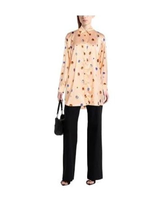 Sportmax Pink Satin Long-Sleeved Shirt