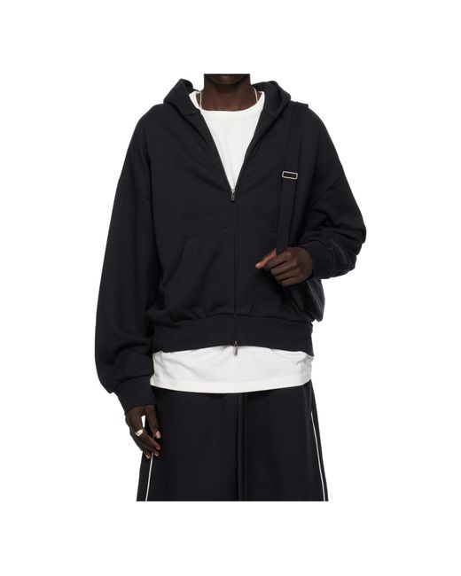 Fear Of God Black Zipper Hooded Sweatshirt for men
