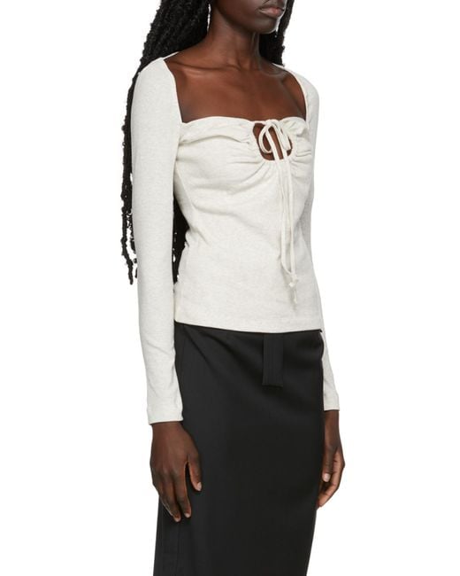 Rosetta Getty White Square Collar T-Shirt