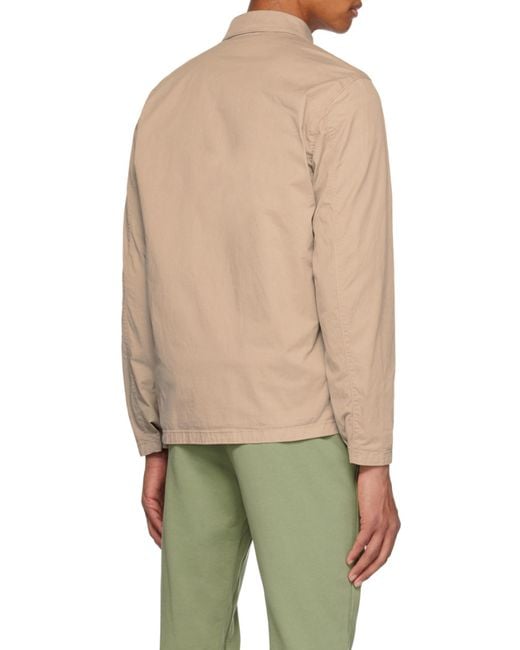 Stone Island Natural Logo-Patch Sleeve Shirt for men