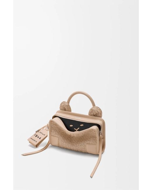 Loewe Natural Mini Lion Fringed Cut Amazona 180 Shoulder Bag