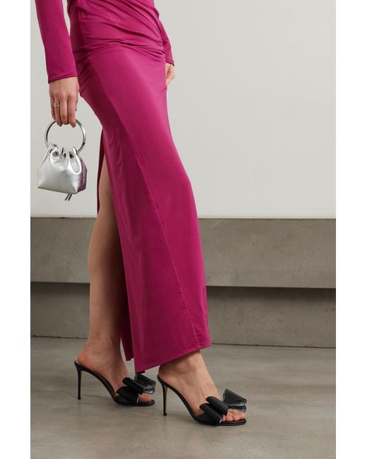 Mach & Mach Black Round-Headed High-Heeled Sandals
