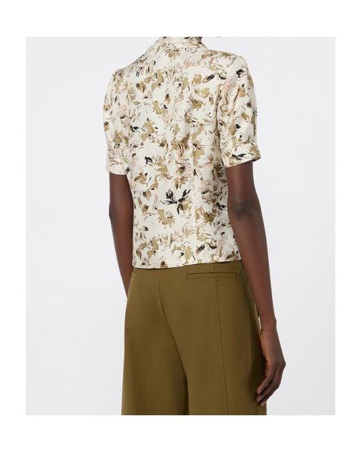 Max Mara White Printed Silk Twill Shirt
