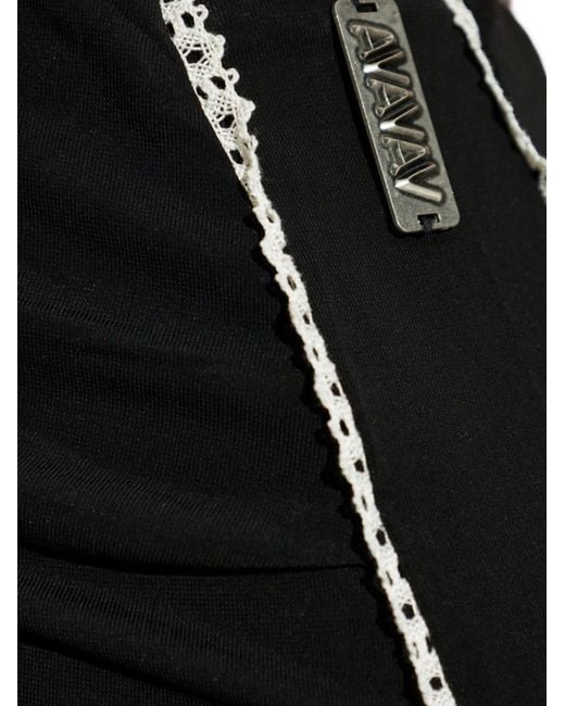 AVAVAV Black Sequin-Embellishment Midi Skirt