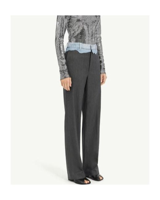 MM6 by Maison Margiela Gray Denim Panel Trousers
