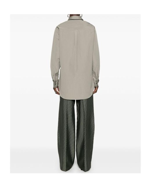 Dries Van Noten Gray Long-Sleeved Shirt