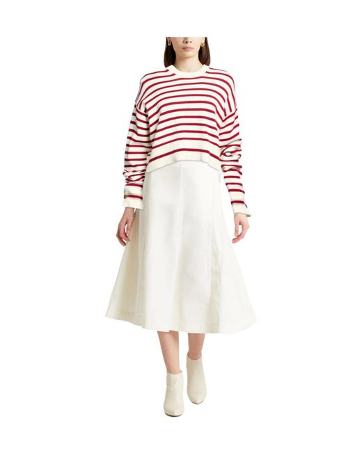 Max Mara Red Wool Striped Sweater