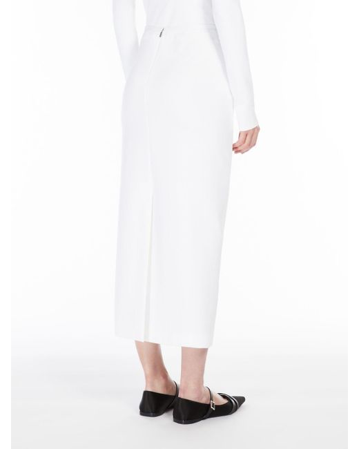 Max Mara White Jersey Midi Skirt