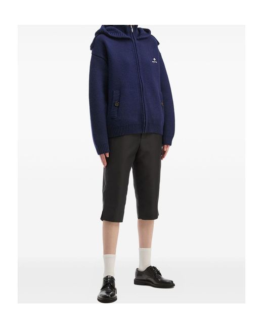 ShuShu/Tong Blue Logo-Embroidered Knitted Jacket