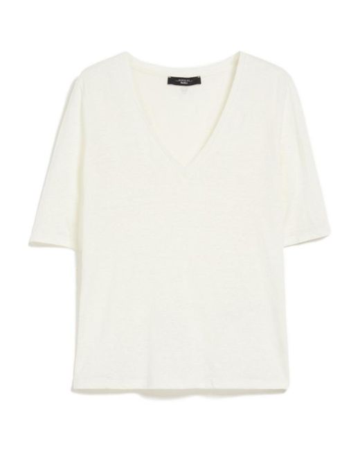 Weekend by Maxmara White Plain Knitted T-Shirt