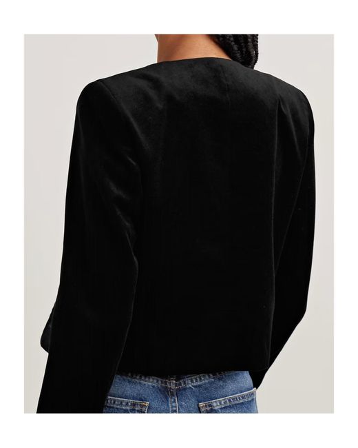 Nili Lotan Black Patti Velvet Casual Jacket