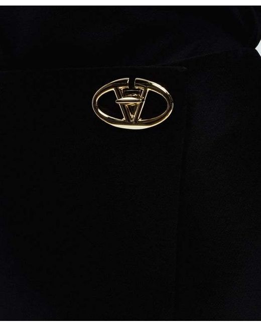 Valentino Black Logo Plaque Maxi Skirt