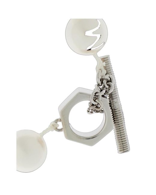 Marni White Beaded Toggle Bracelet