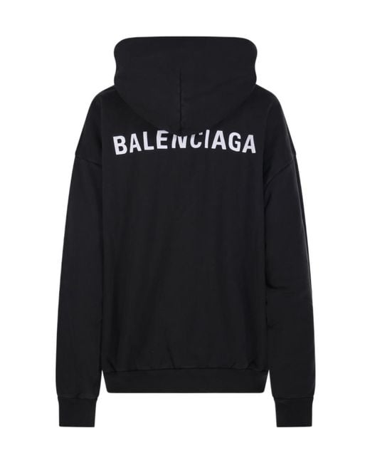 Balenciaga Black Logo Embroidered Medium-Fit Hoodie