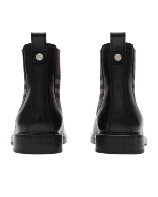 Burberry Black Pembroke Checked Ankle Boots for men